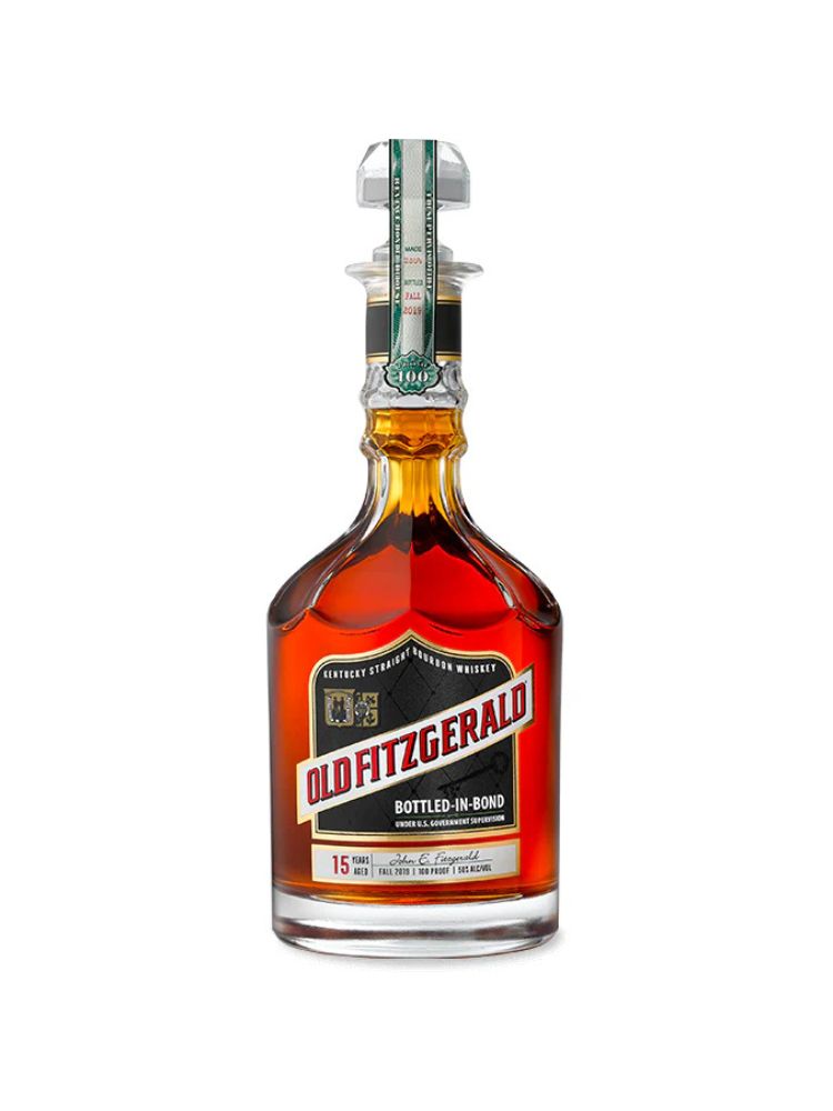 Old Fitzgerald 15-Year-Old Bottled-in-Bond Bourbon, 750mL Bottle on White Background