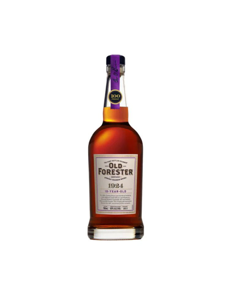 Old Forester 1924 10-Year-Old Kentucky Straight Bourbon Whisky Bottle on White Background