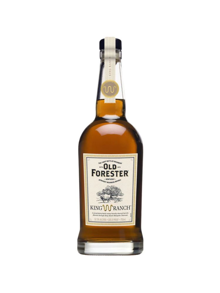 Old Forester King Ranch Edition Bourbon Bottle on White Background