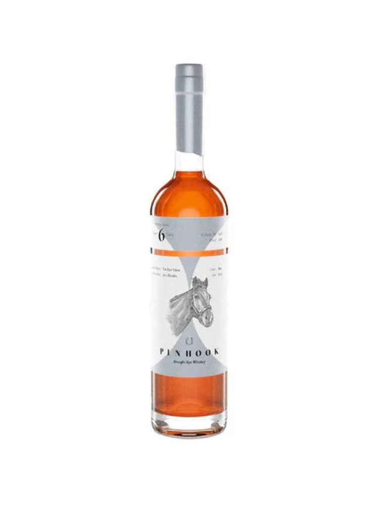 Pinhook Tiz Rye Time 6 Year Old Straight Rye Whiskey bottle on white background