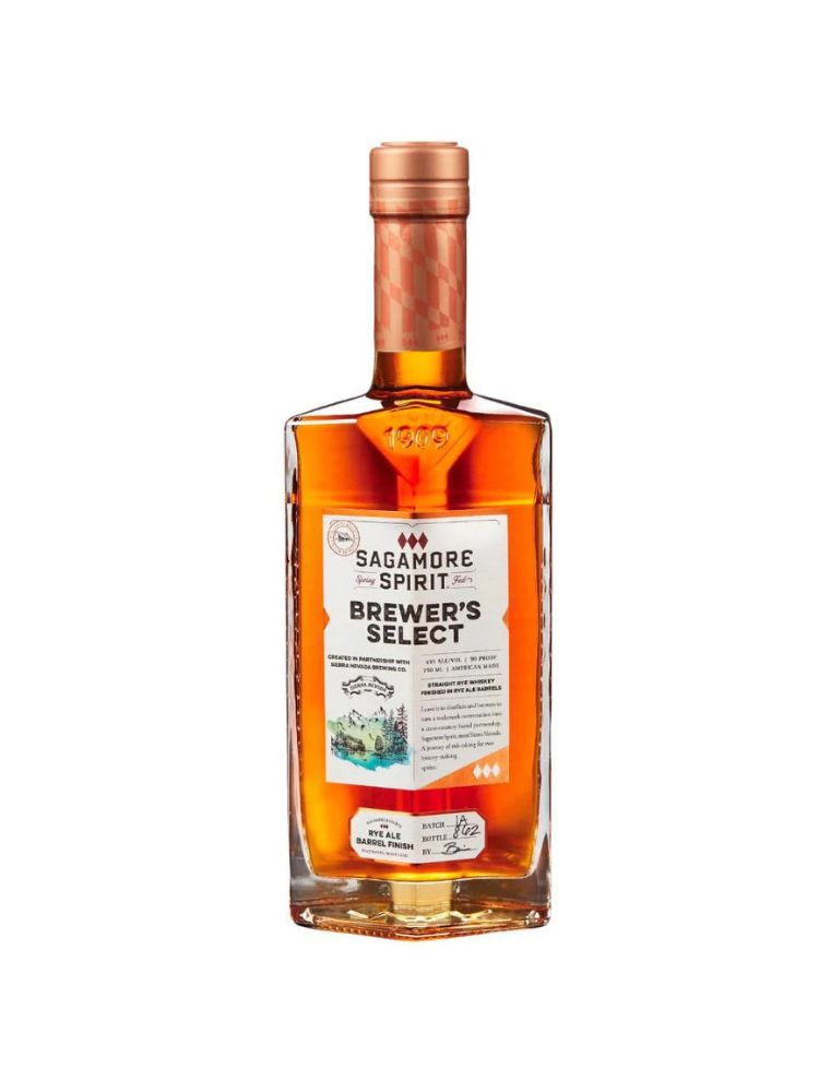 Sagamore Spirit Brewer’s Select Rye Ale Finish bottle on white background.