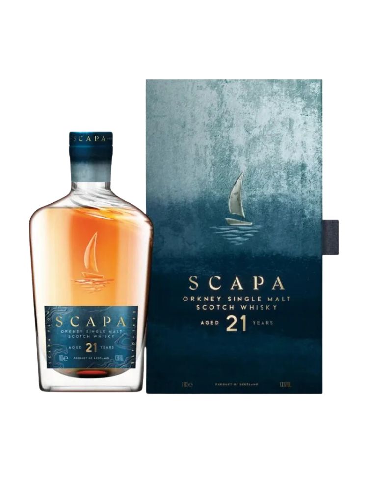 Scapa 16 Year Single Malt Scotch Whisky, 700mL Bottle on White Background