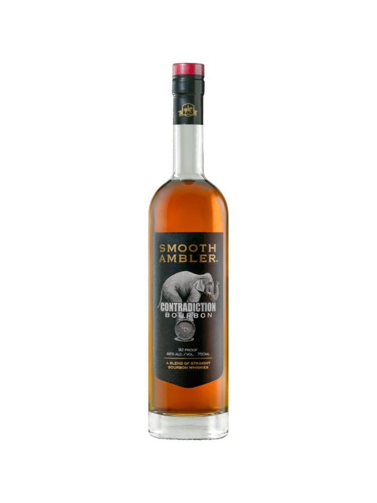 Smooth Ambler Contradiction Straight Bourbon Whiskey bottle on white background