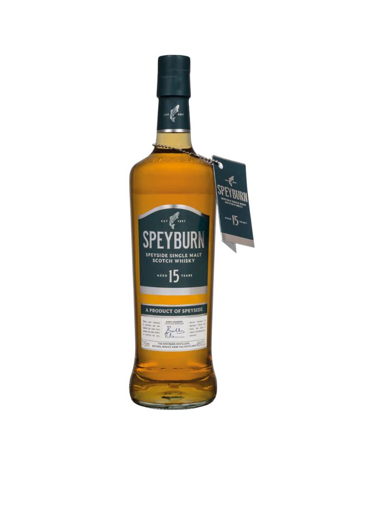 Speyburn 15 Years Old, 750mL Bottle on White Background
