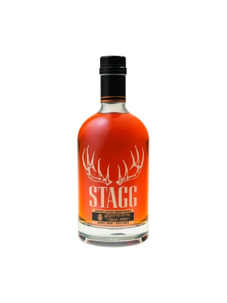 Stagg Kentucky Straight Bourbon Whiskey Batch 24C 128.9 Proof bottle on white background