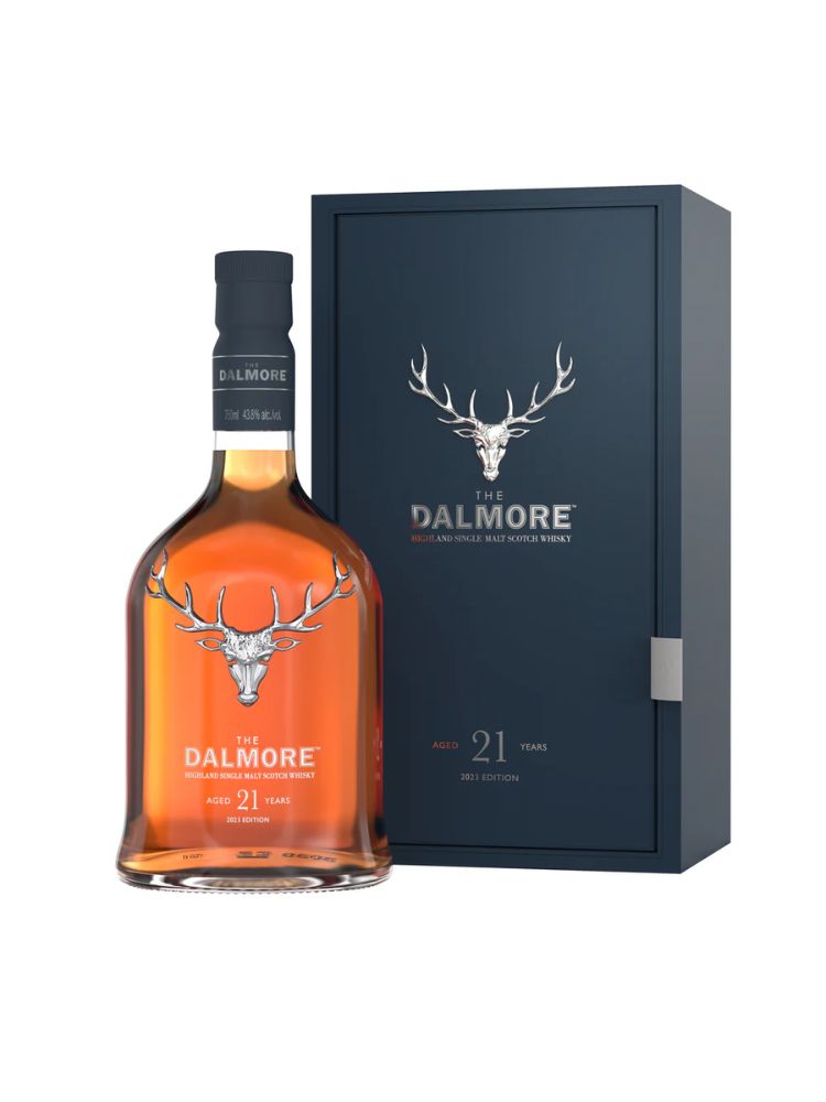 The Dalmore 21 Year Single Malt Scotch Whisky, 750mL bottle on white background.