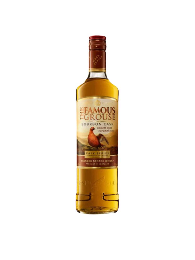 The Famous Grouse Bourbon Cask Series Blended Scotch Whisky, 750mL Bottle on White Background