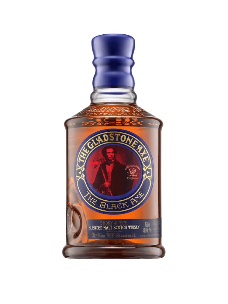 The Gladstone Axe Black Scotch Whisky, 750mL Bottle on White Background