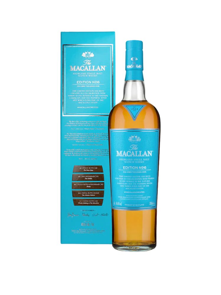 The Macallan Edition No. 6 Single Malt Scotch Whisky, 750mL Bottle on White Background