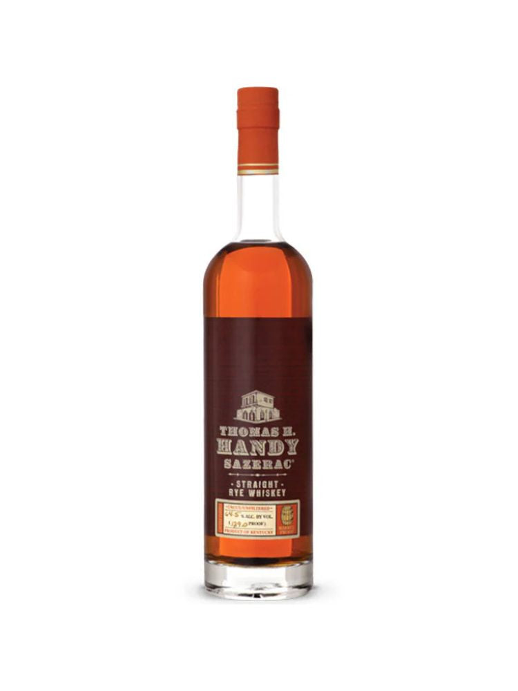 Thomas H. Handy Sazerac Rye 2020 bottle on white background.