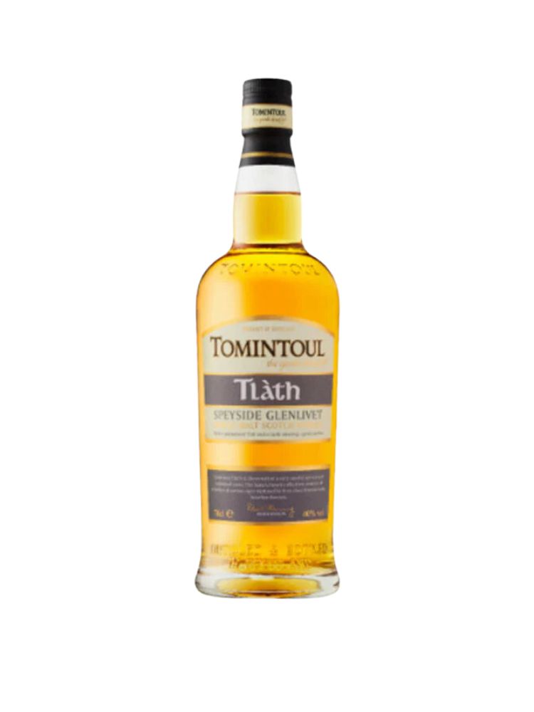Tomintoul Tlàth Speyside Glenlivet Single Malt Scotch Whisky, 750mL Bottle on White Background