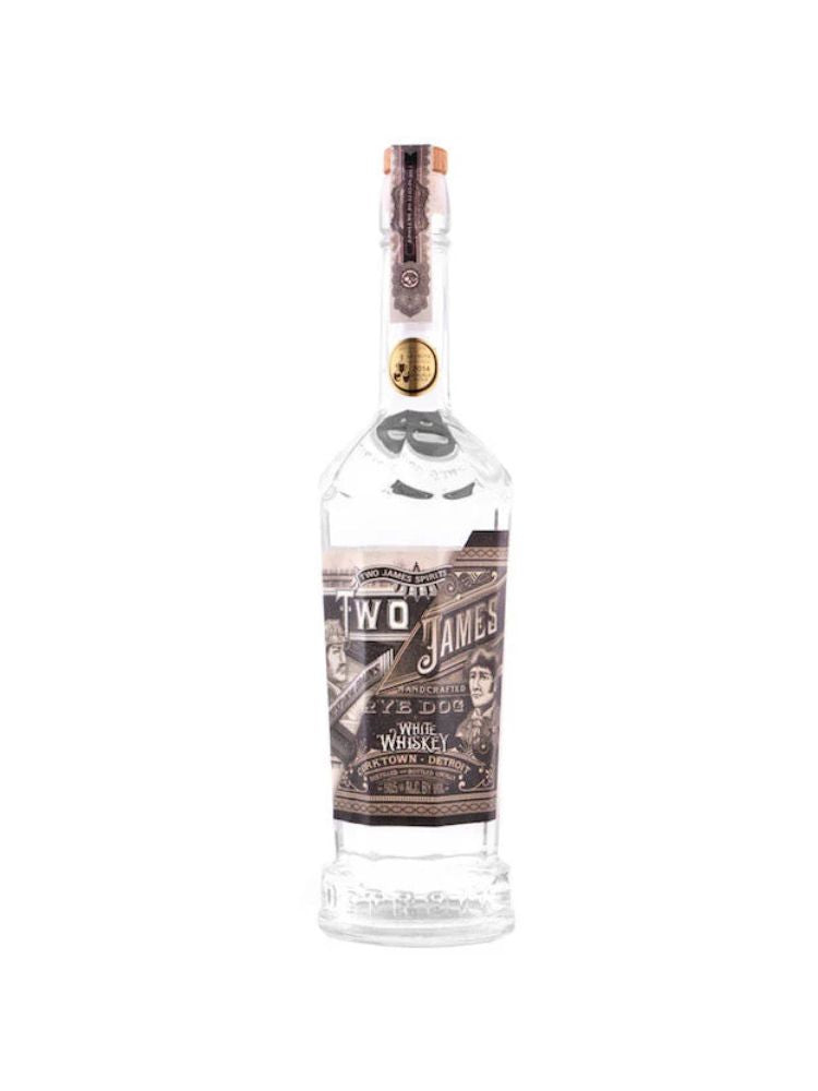 Two James Rye Dog bottle on white background.