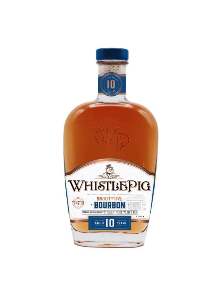 WhistlePig Snout to Tail 10 Year Toasted Straight Bourbon, 750mL bottle on white background
