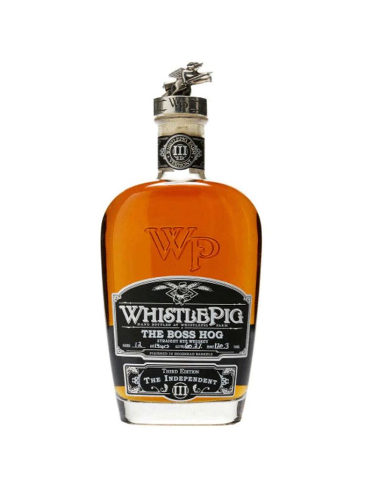 WhistlePig The Boss Hog III: The Independent Straight Rye Whiskey, 750mL bottle on white background.