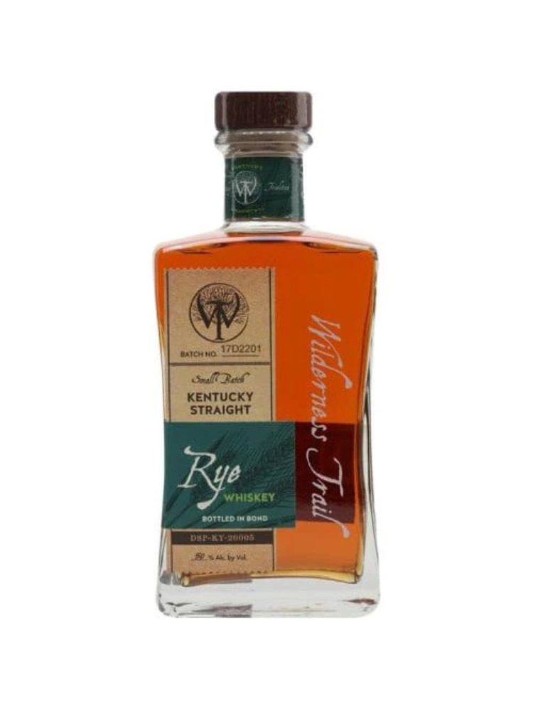Wilderness Trail Kentucky Straight Rye Bottled in Bond bottle on white background.