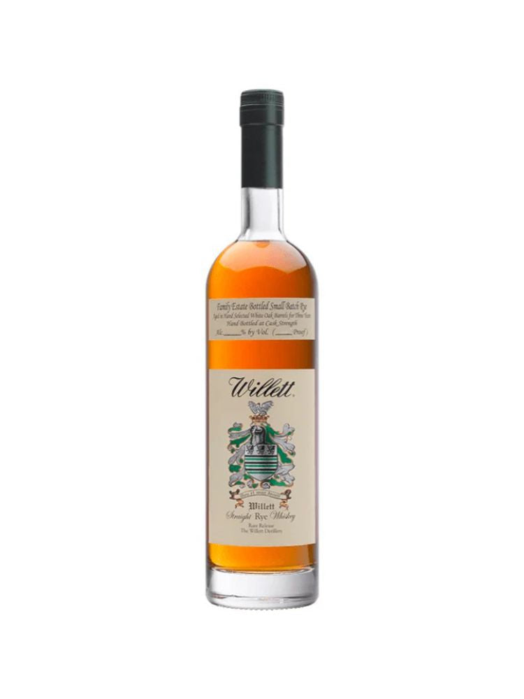 Willett Family Estate 4 Year Rye, 750mL bottle on white background.