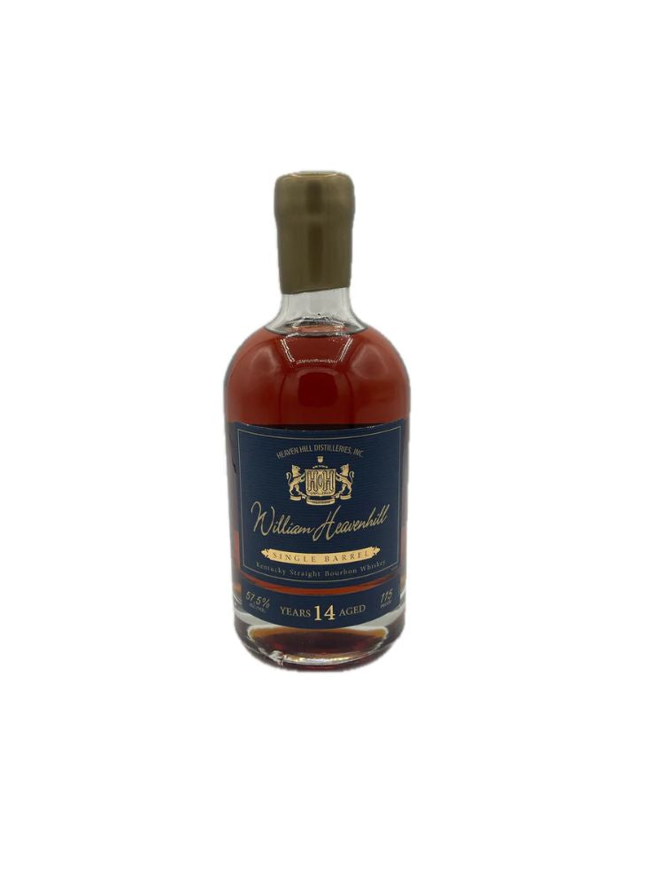 William Heavenhill 14 Year Old Single Barrel Bourbon Whiskey, 750mL bottle on white background