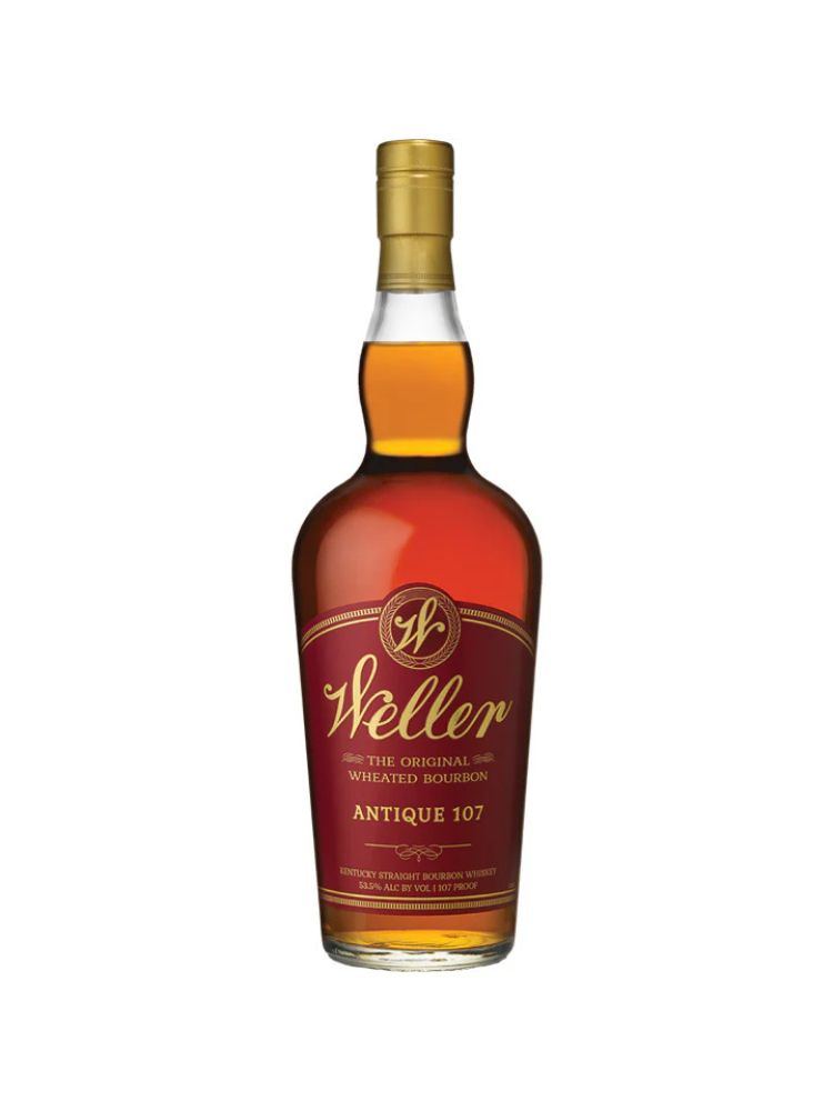 W.L. Weller Antique 107, 750mL bottle on white background